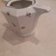 Large white sugar bowl with floral decoration from the 1930s, signed BH France.