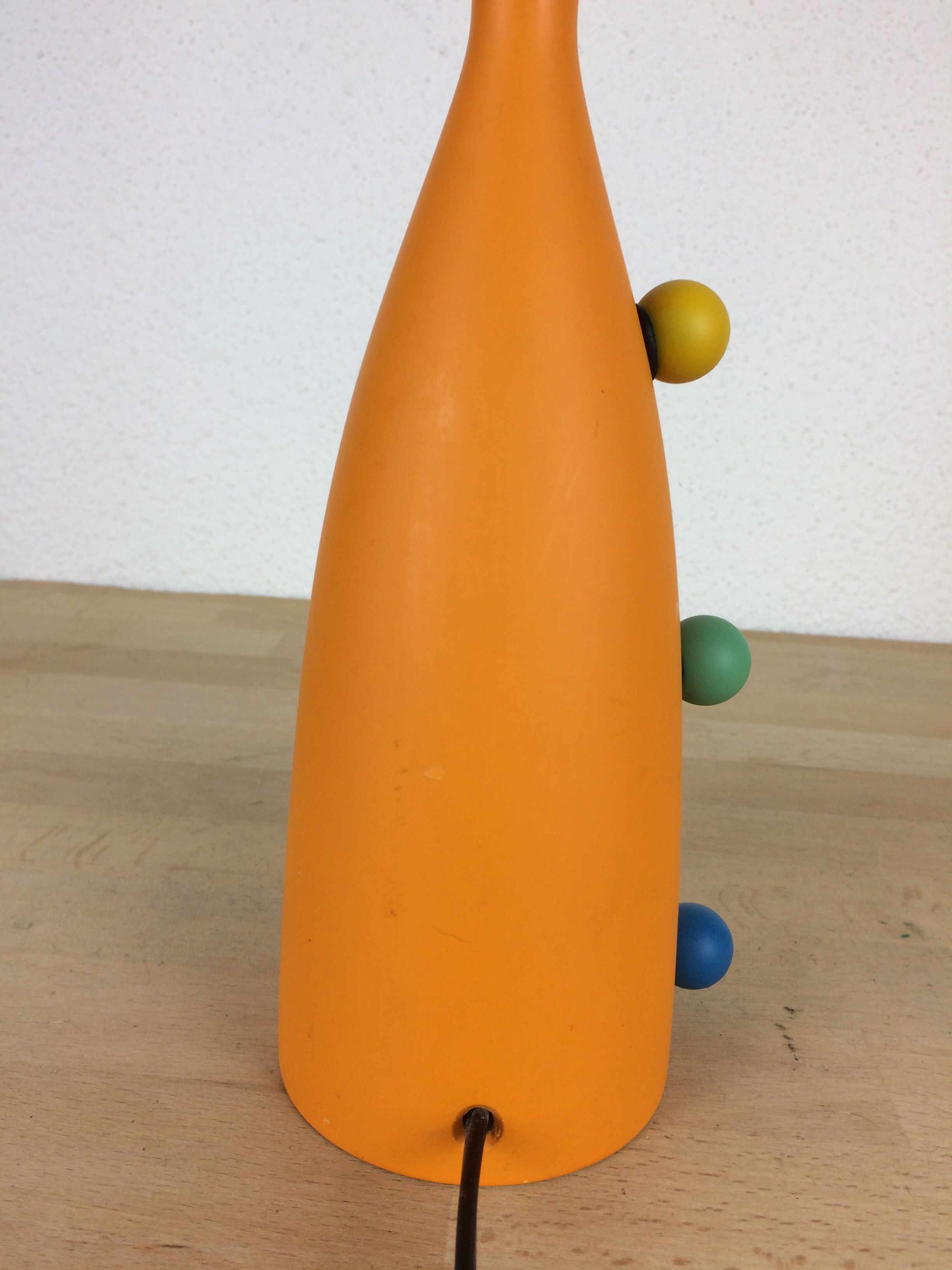 Lamp Olivier Villatte orange wood, 80s