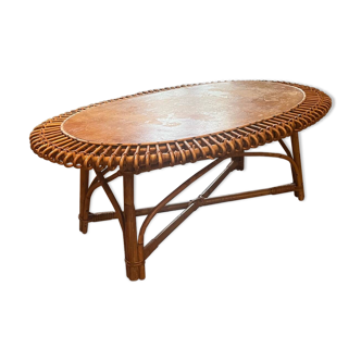 Rattan coffee table 1960