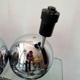 Three chrome metal eyeball spotlights 1970