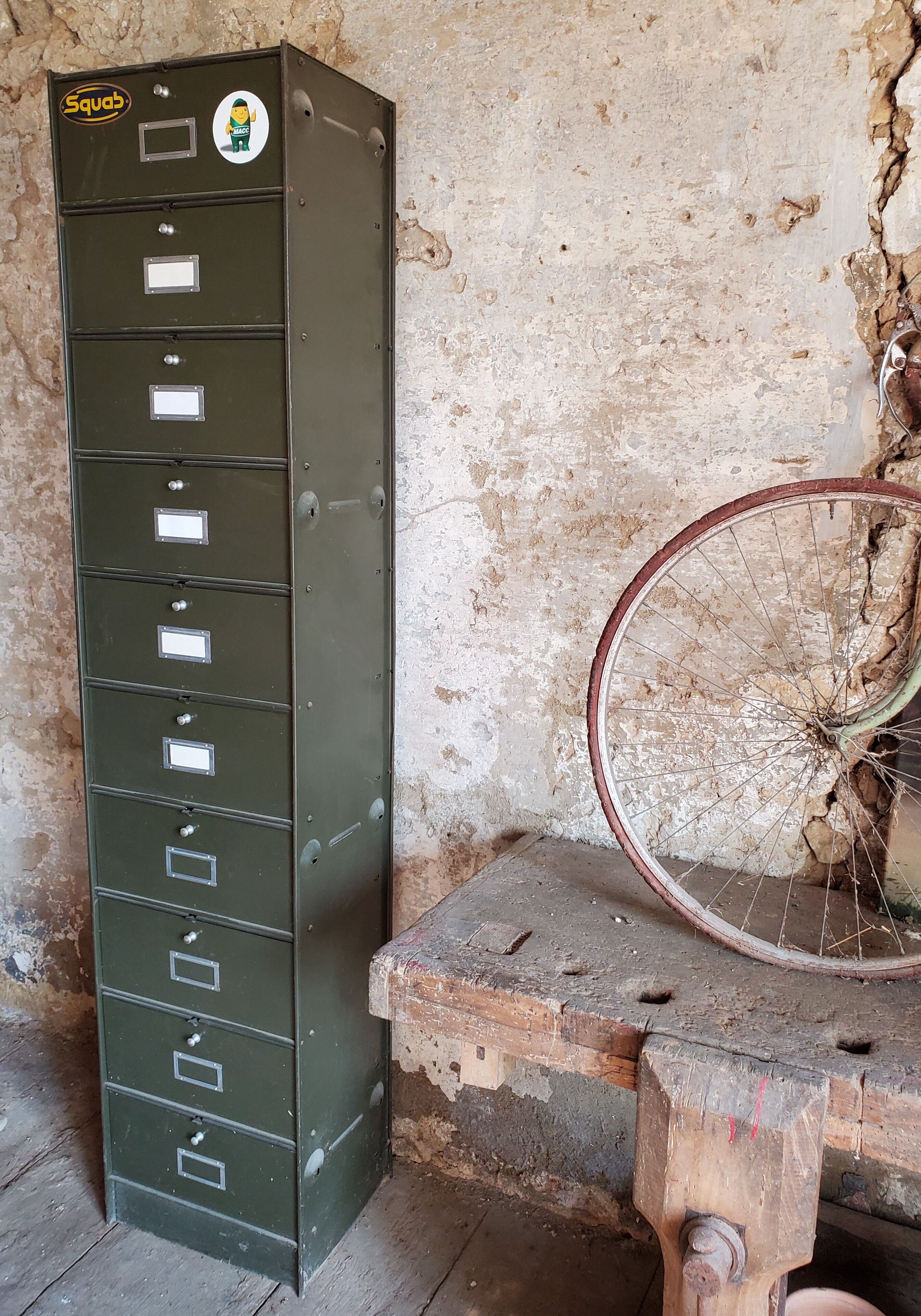 Metal locker with drawers