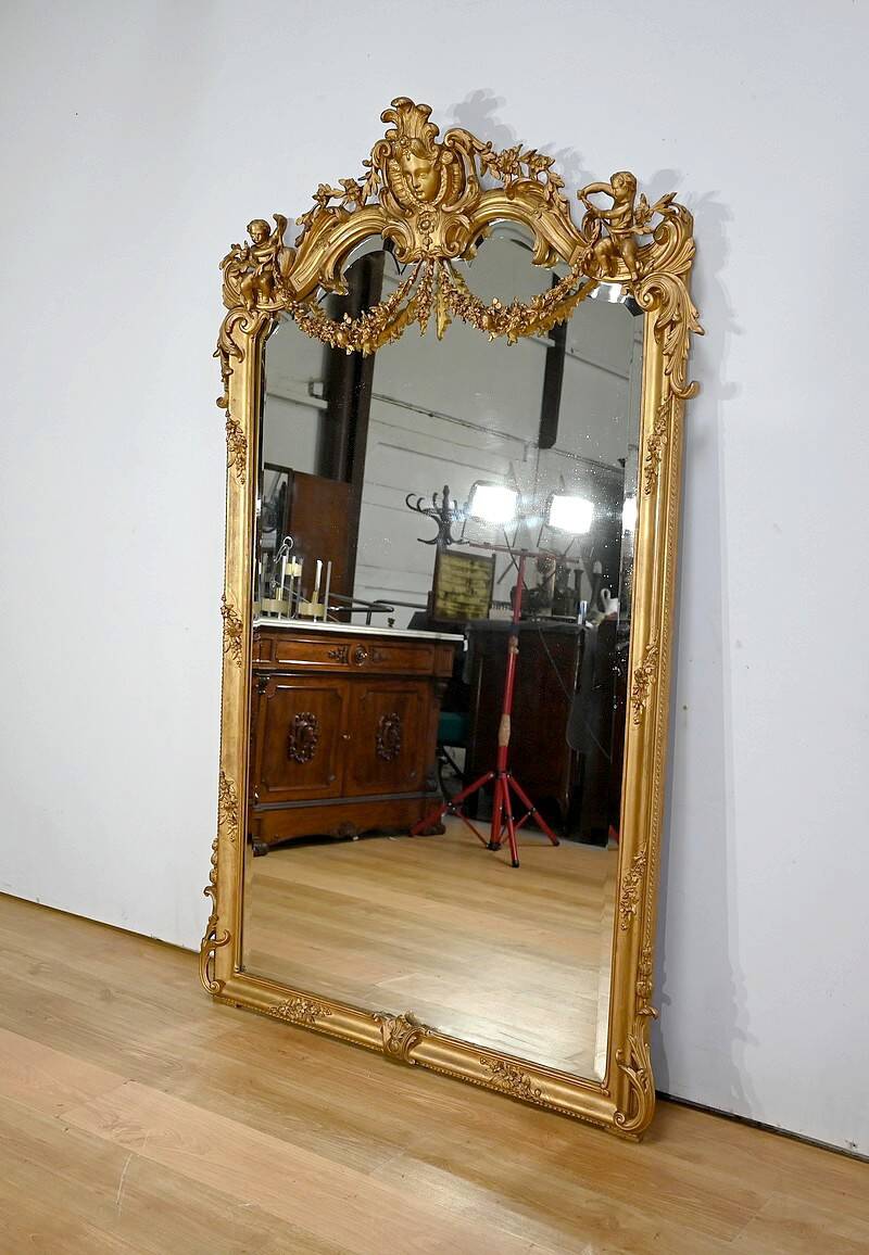 Important mirror in the style of Louis XIV – Louis XV, Napoleon III period – Mid-19th century