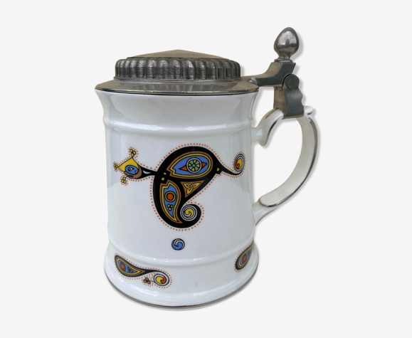 Chope à bière porcelaine de chine vintage