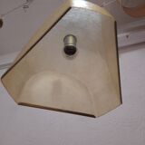 Pair of Lamperti vintage chandeliers in fiberglass and brass