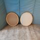 Pair of golden oval mirrors