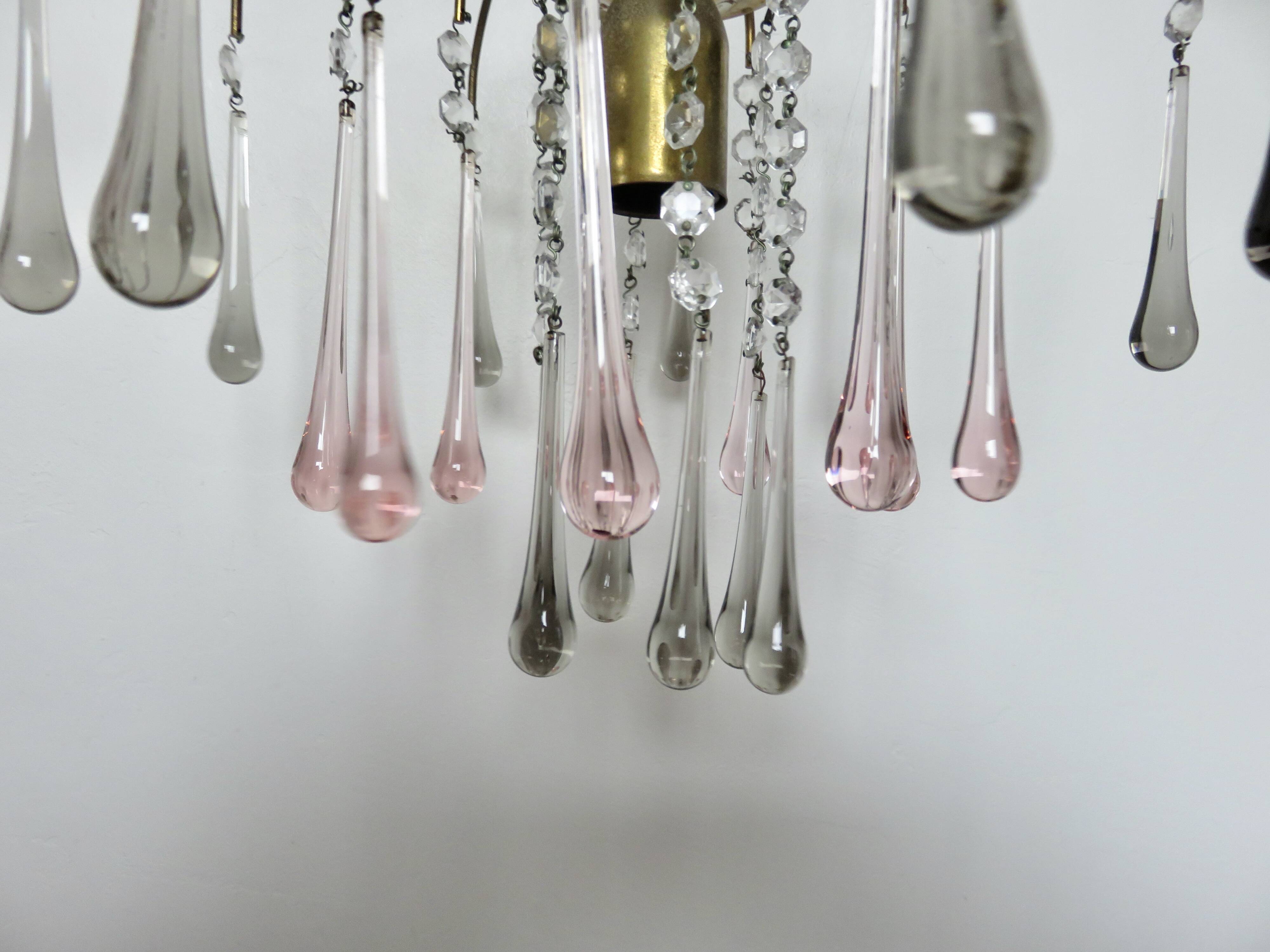 Crystal chandelier "water drop" in Murano glass, Italy