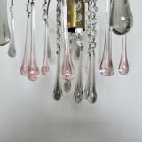 Crystal chandelier "water drop" in Murano glass, Italy