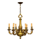 Louis XVI style chandelier. Solid bronze.