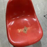 Set of 6 vintage red DSW chairs by Charles and Ray Eames