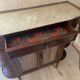 Antique marble and wood sideboard