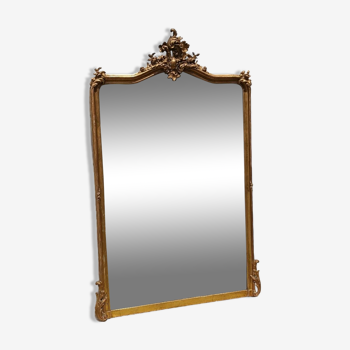 Miroir ancien à fronton 155/92 cm