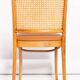Thonet chair in rattan, camel faux leather and wood - 1960s