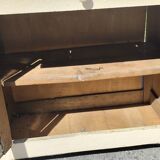 Small Parisian sideboard with one drawer and two doors, white lacquered