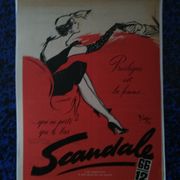 A paper advertisement for women's stockings marks scandal issue period review
