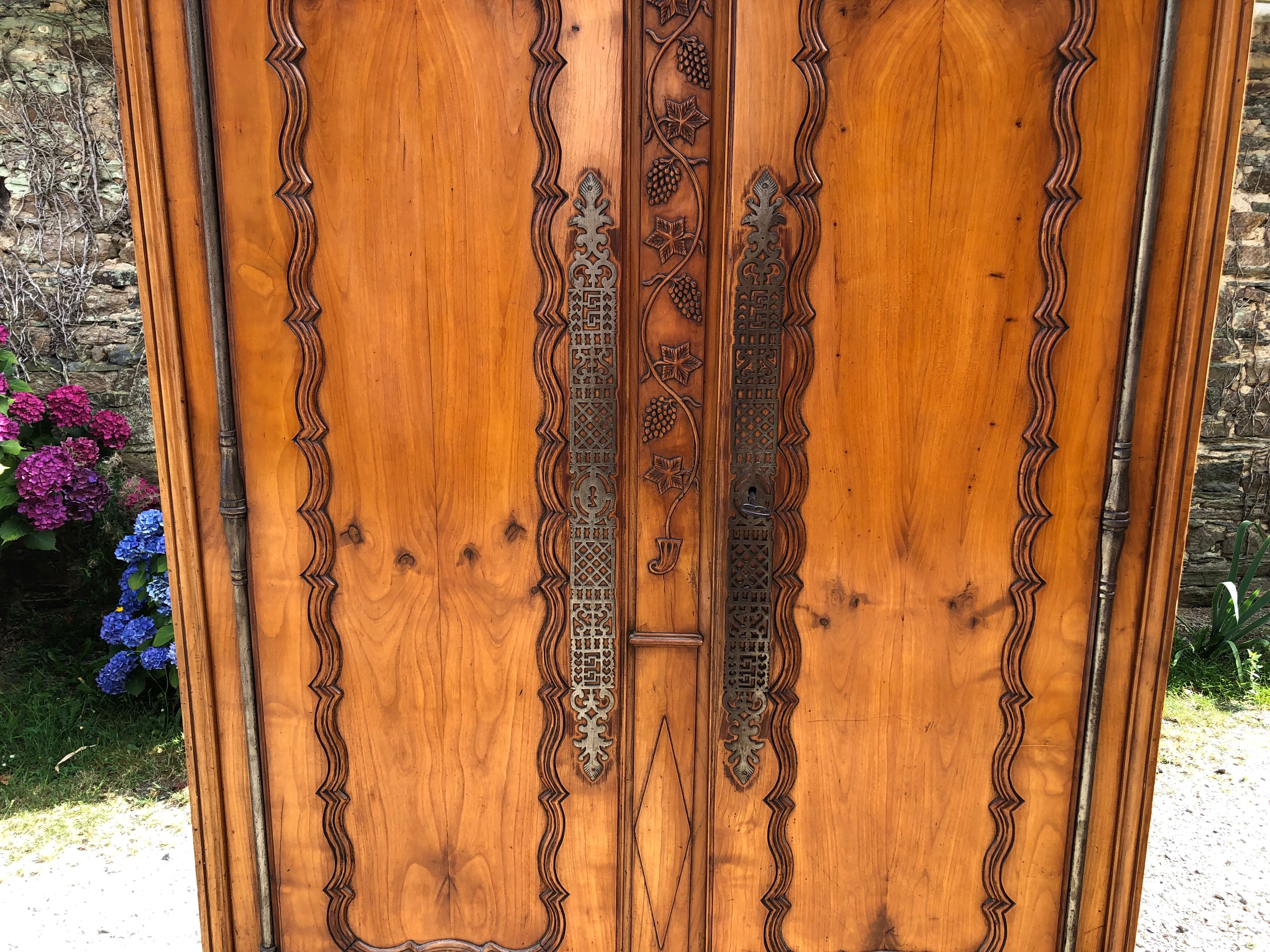 Louis XV style cherry wood cabinet late 19th century
