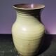Old brown sandstone vase & beige signed deco 70s vintage