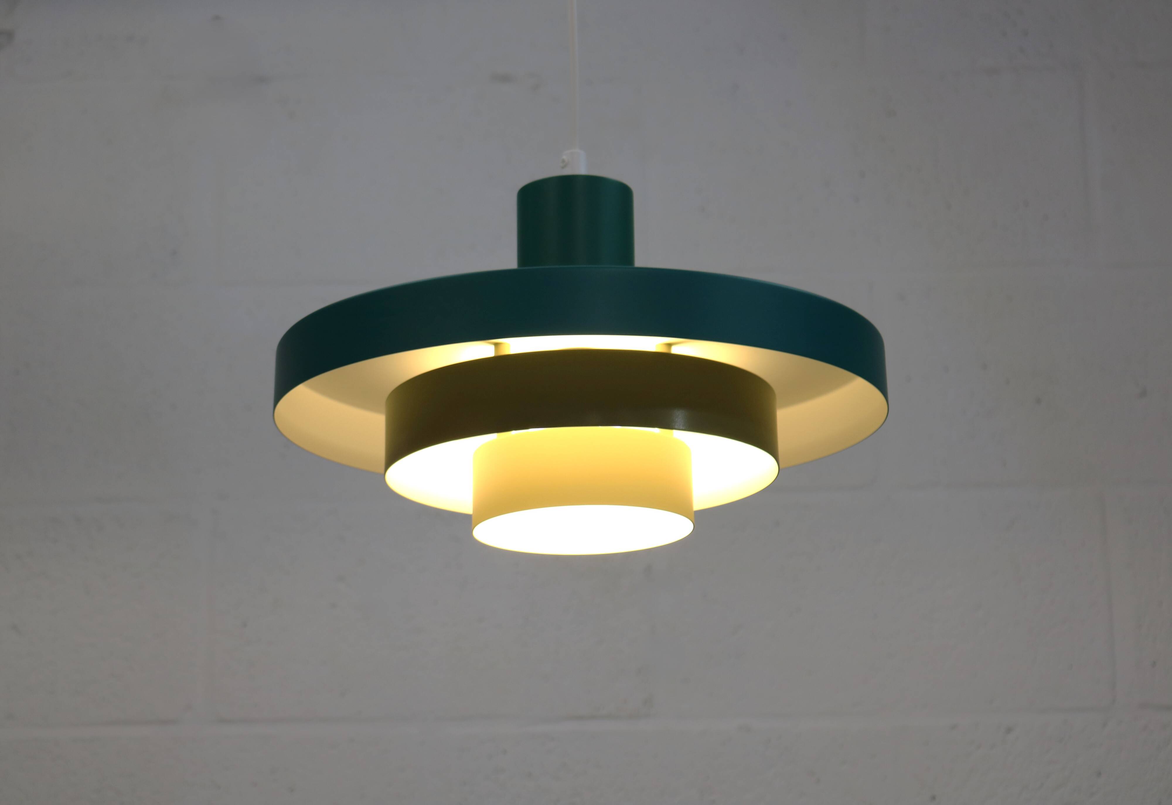 Unique colorful Danish blue and green design lamp  - Denmark 1970 -