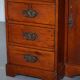 Small Victorian desk in solid walnut with drawers.