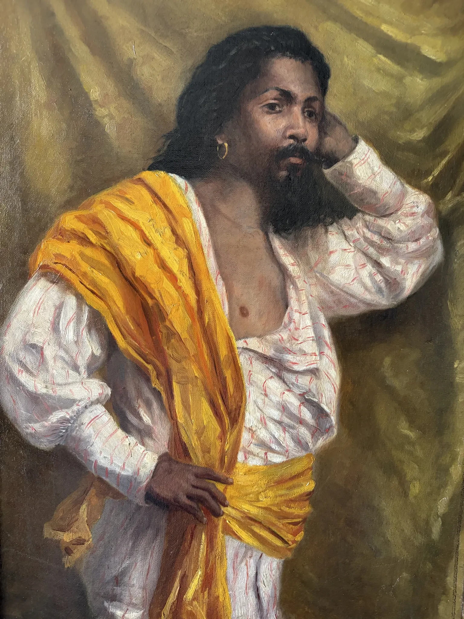 Orientalist portrait, oil on canvas signed 1873
