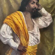 Orientalist portrait, oil on canvas signed 1873