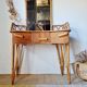 Rattan and bamboo dressing table with mirror – 1960s