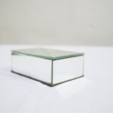 Art Deco jewelry box in beveled glass