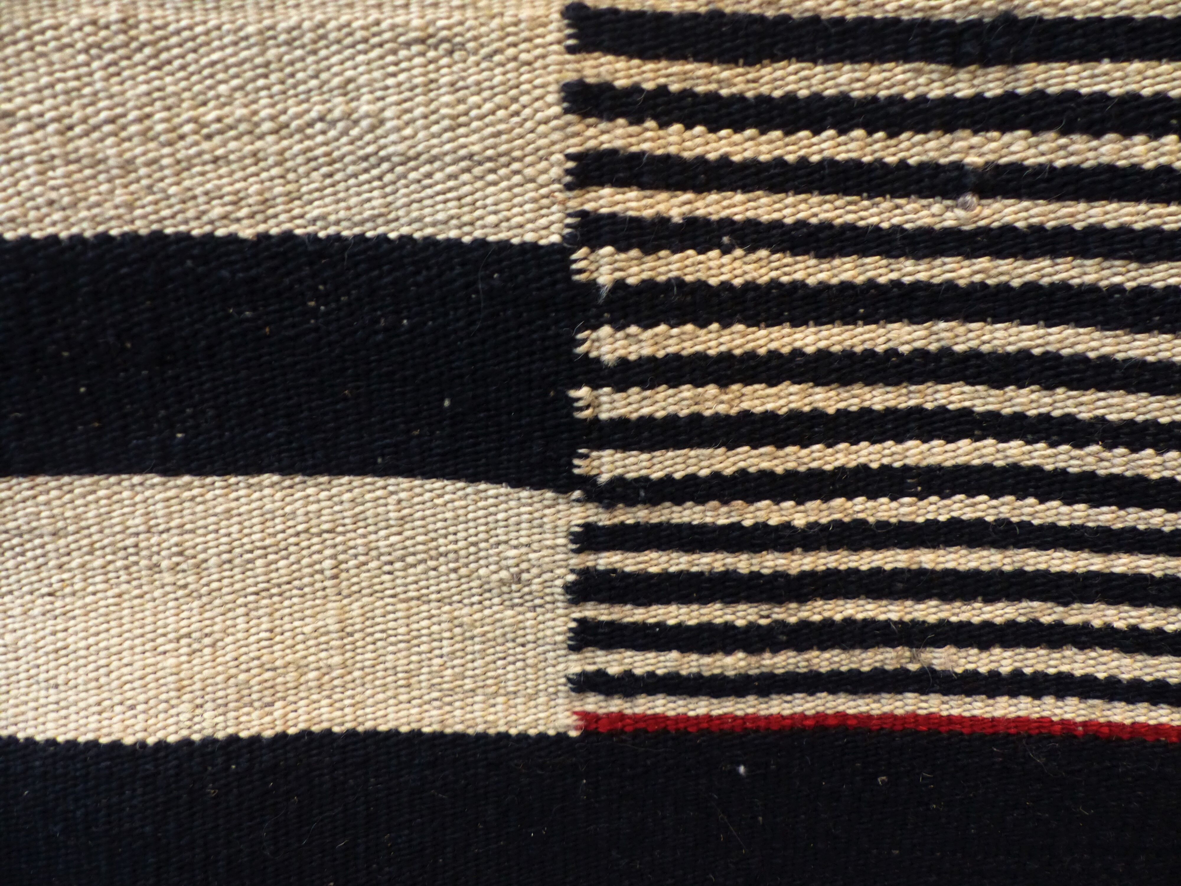 Black and ivory Kilim 195 x 163 cm