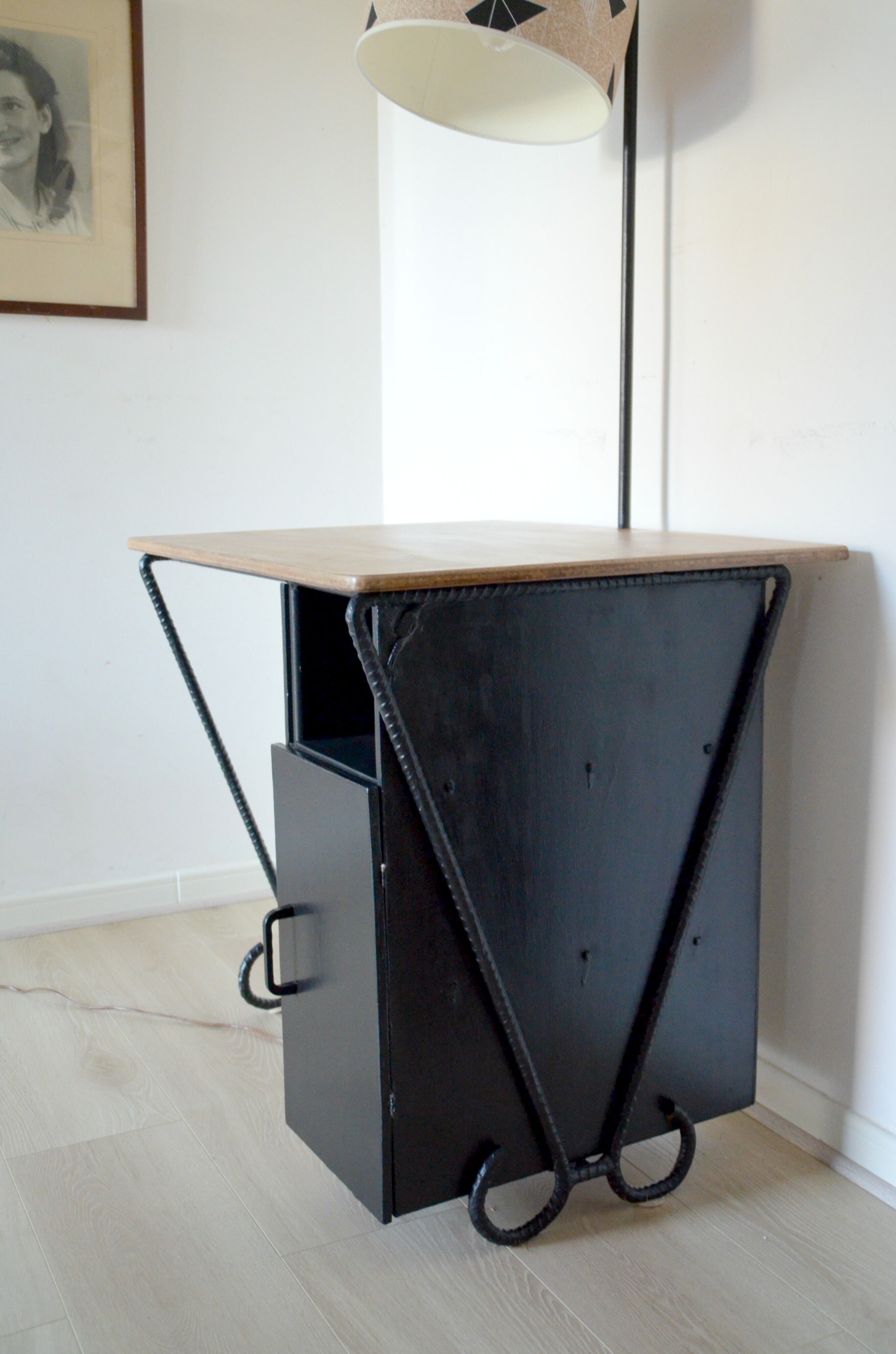 Desk with lamp
