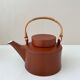 Tea service terracotta for 6 persons, vintage porcelain, 60's