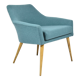 Vintage armchair Shell, turquoise fabric, 1960s, restored