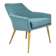 Vintage armchair Shell, turquoise fabric, 1960s, restored