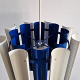 Rare blue and white 'Mexico' pendant lamp by Yki Nummi for Orno, 1960s