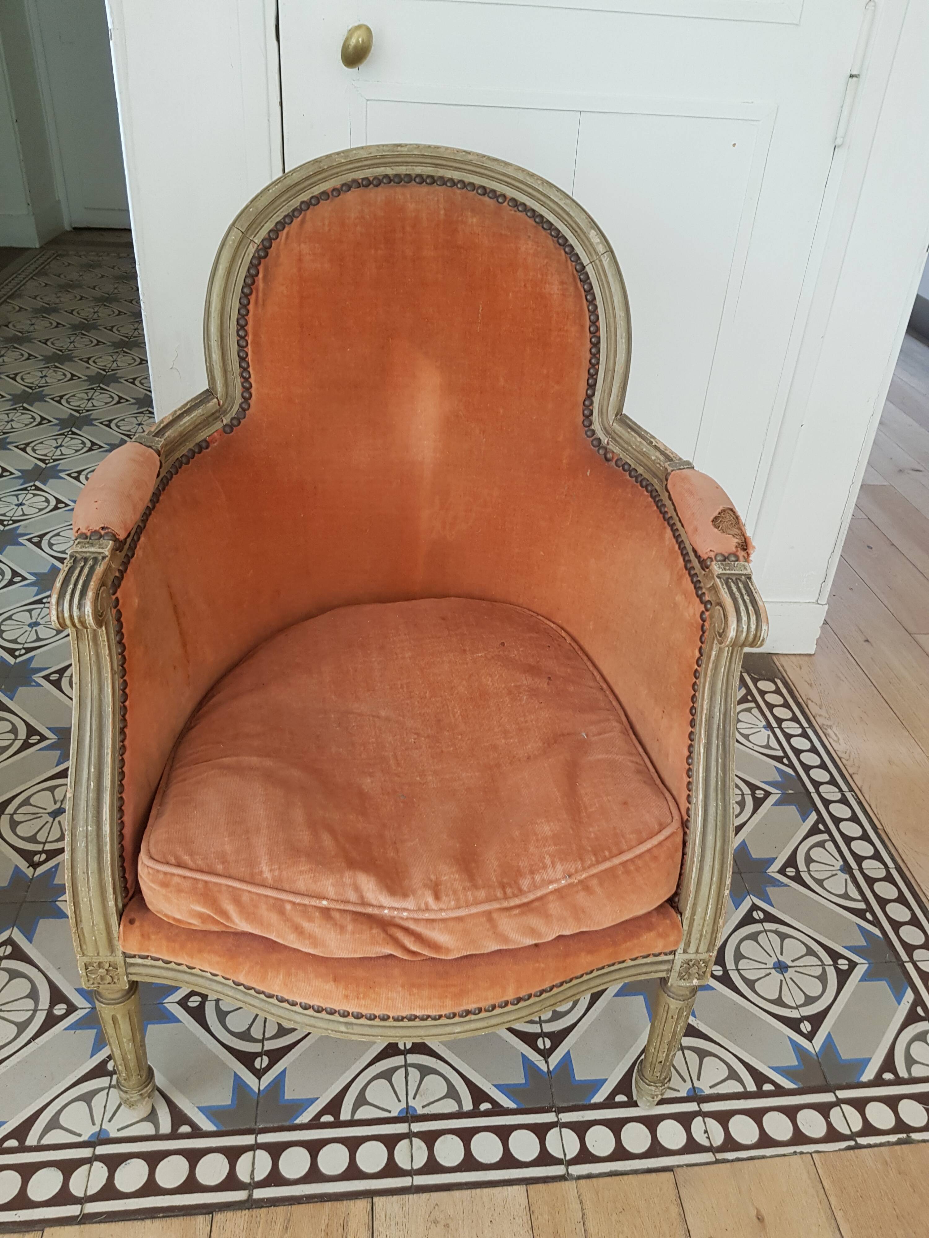 Velvet armchair