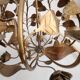 Chandelier hand-forged Hollywood Regency rose leaf decorations