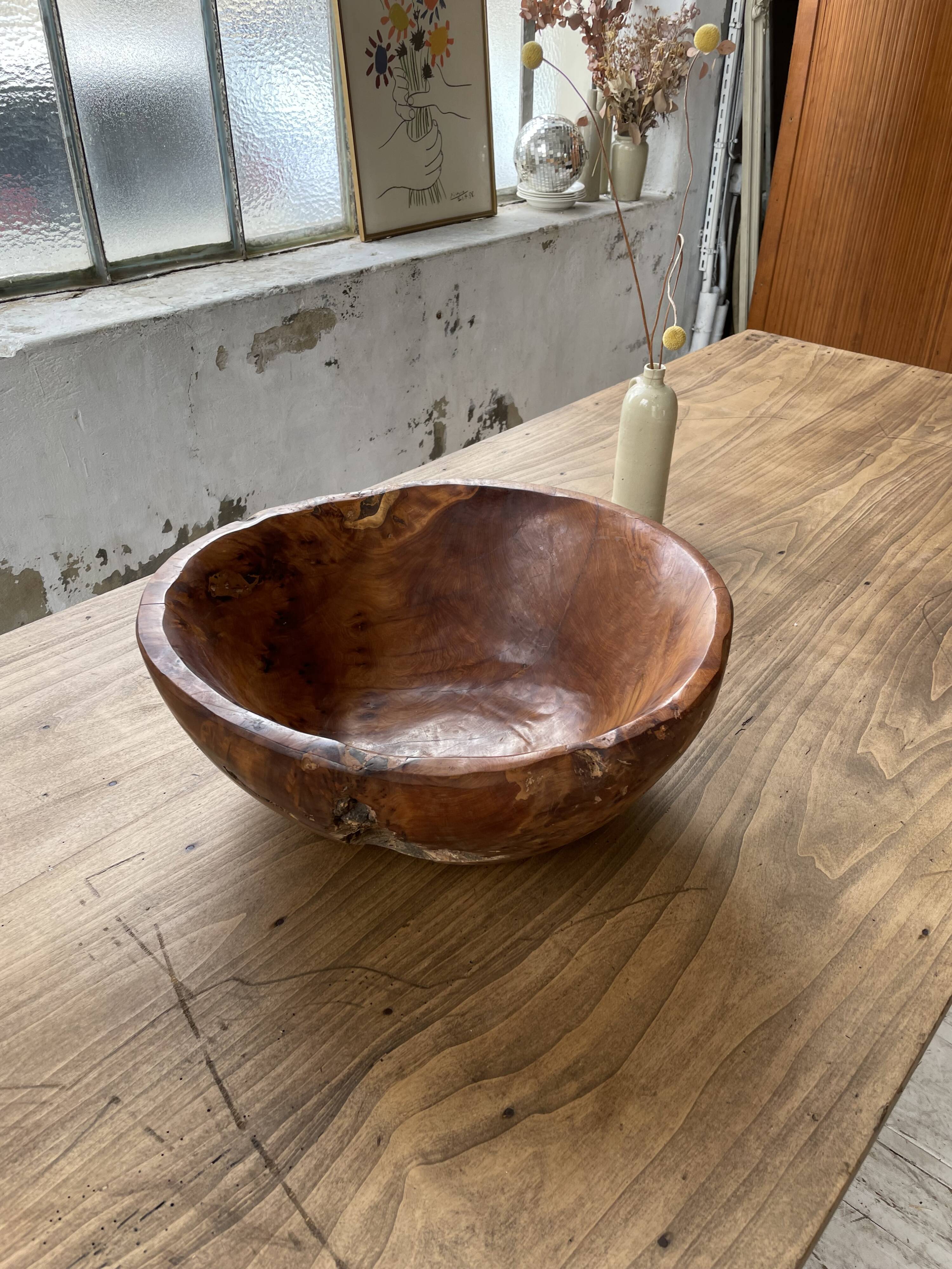 XL thuja root wooden dish