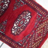 Handmade vintage Uzbek Bukhara rug 32cm x 120cm, 1960s