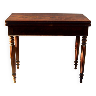 Antique Louis XVI solid mahogany game table, good condition, portfolio model
