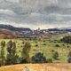 Tableau aquarelle "Vallée d'entremont - Contrexéville" début XX°