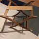 Folding coffee table type Butler marine boat wood and brass mahogany