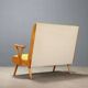 Vintage two-tone velvet and beech wood canapé, Italian design, 1950s.