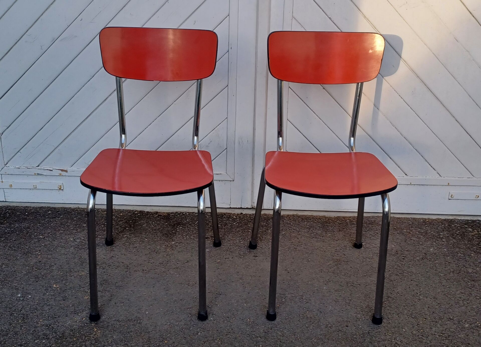Pair of vintage formica chairs
