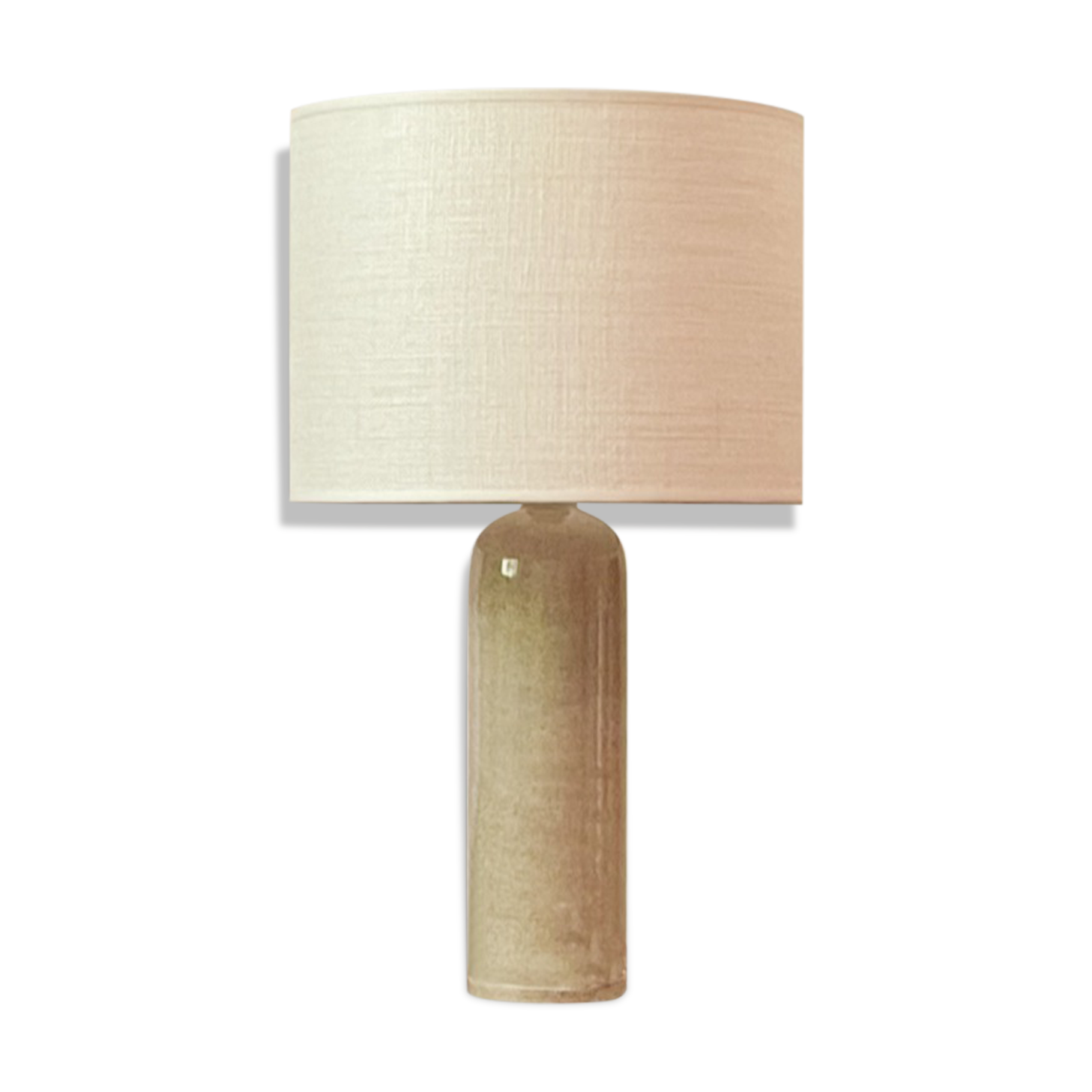 Stoneware and linen lamp