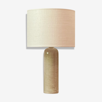 Stoneware and linen lamp