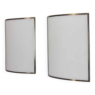 Paire d'appliques par Michel Boyer pour Verre Lumière, 1978