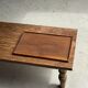 Rectangular solid teak tray with carved edges 40x25