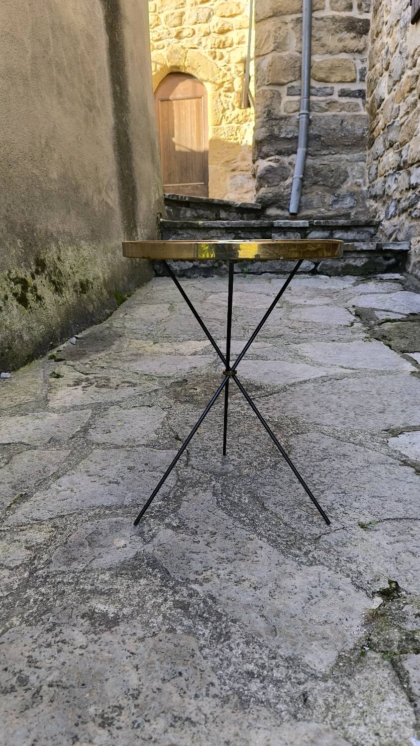 Tripod side table by Mechanical Mirror Works Inc 1950