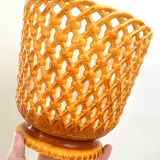 Cache-pot ajouré orange