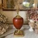 Lampe Le Dauphin vintage, cuir et métal doré