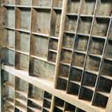 Set of 9 old printer drawers