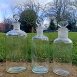 Set of 3 retro glass bottles